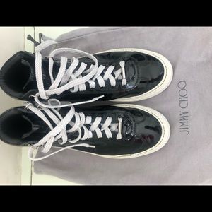 Jimmy Choo Men's Patent Leather High-Top Sneaker